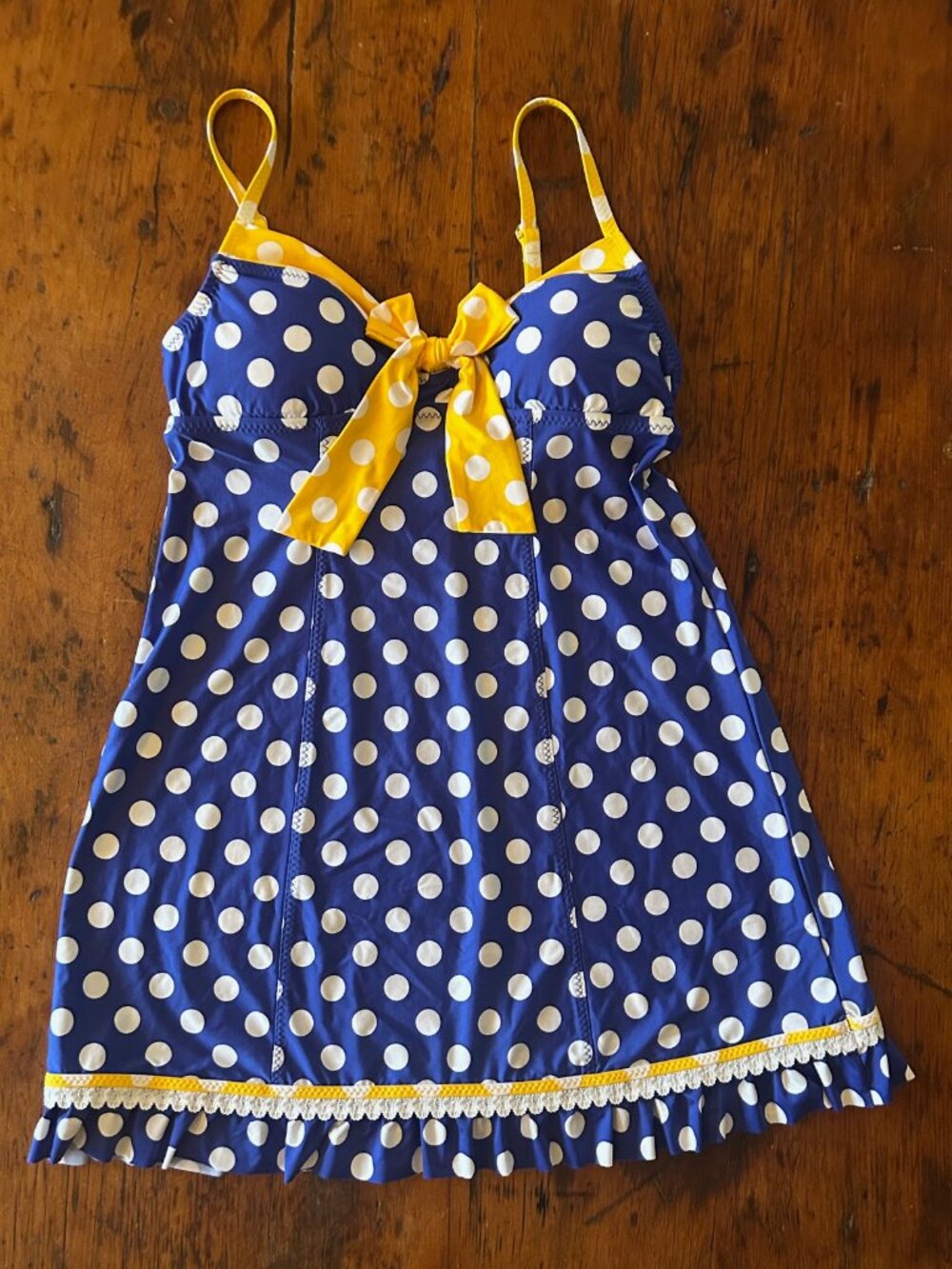 Vintage Betsey Johnson Blue Polka Dot Swim Coverup